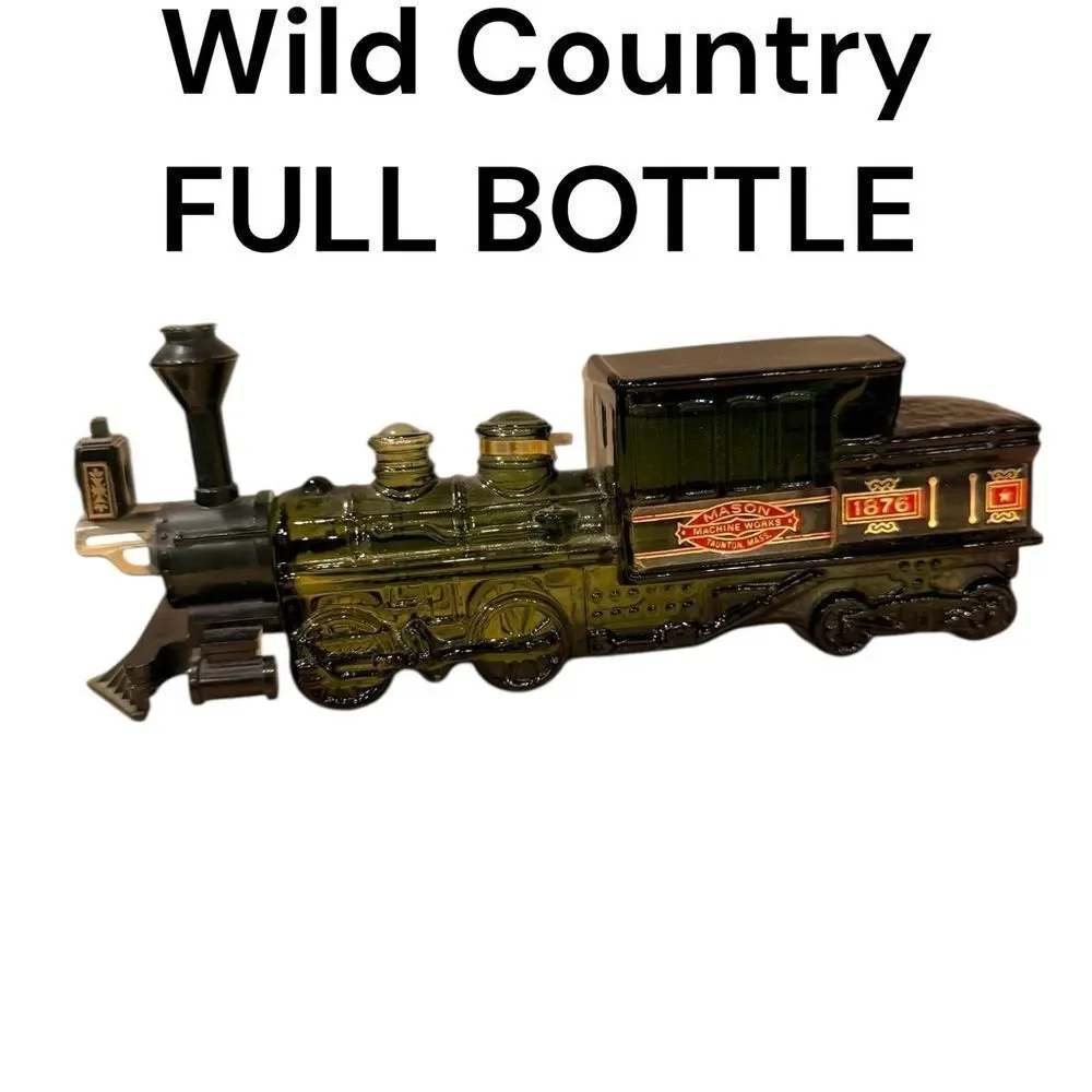 AVON Decanter 1876 CENTENNIAL EXPRESS STEAM ENGINE Wild Country After Shave Full